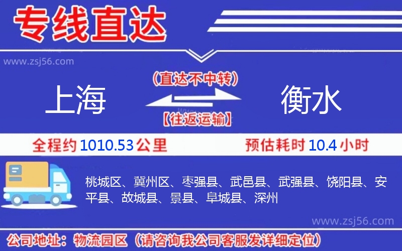 上海到衡水物流公司 上海到衡水物流公司