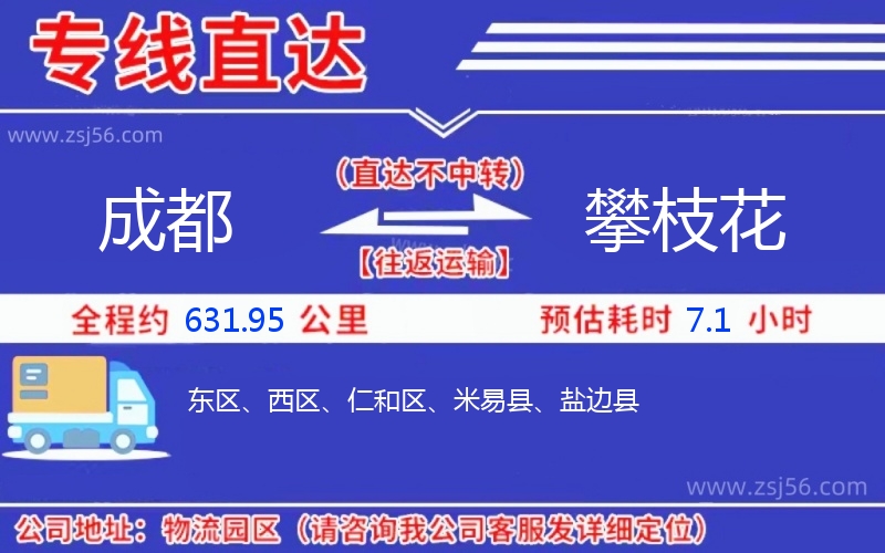 成都到攀枝花物流公司 成都到攀枝花物流公司