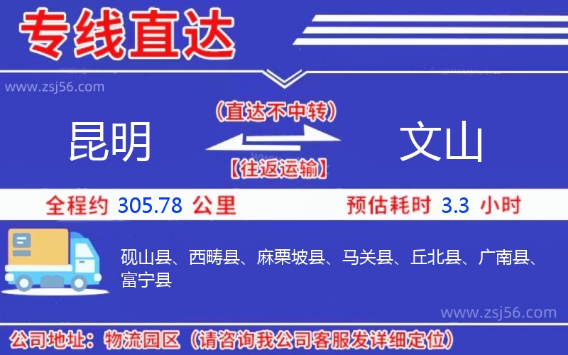 昆明到文山物流公司 昆明到文山物流公司