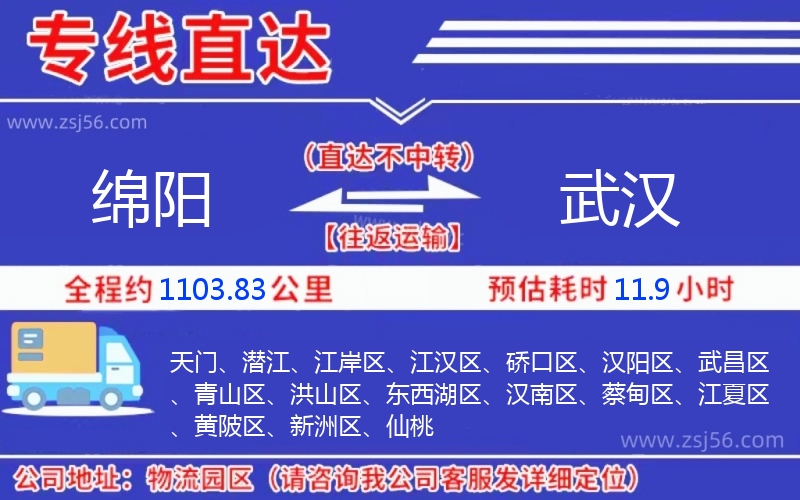 綿陽到武漢物流公司 綿陽到武漢物流公司