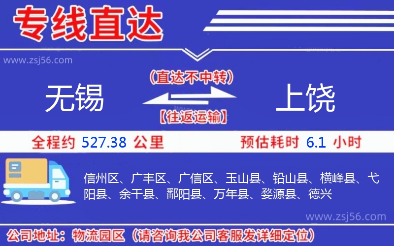 無錫到上饒物流公司 無錫到上饒物流公司